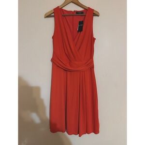 Lauren Ralph Dress Women's Summer Coral Orange Cute Wrap Short NWT New Women's 8